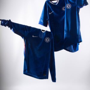 Chelsea 2025/26 Nike Home Jersey in royal blue with gold detailing, inspired by London pride and Chelsea’s championship legacy.